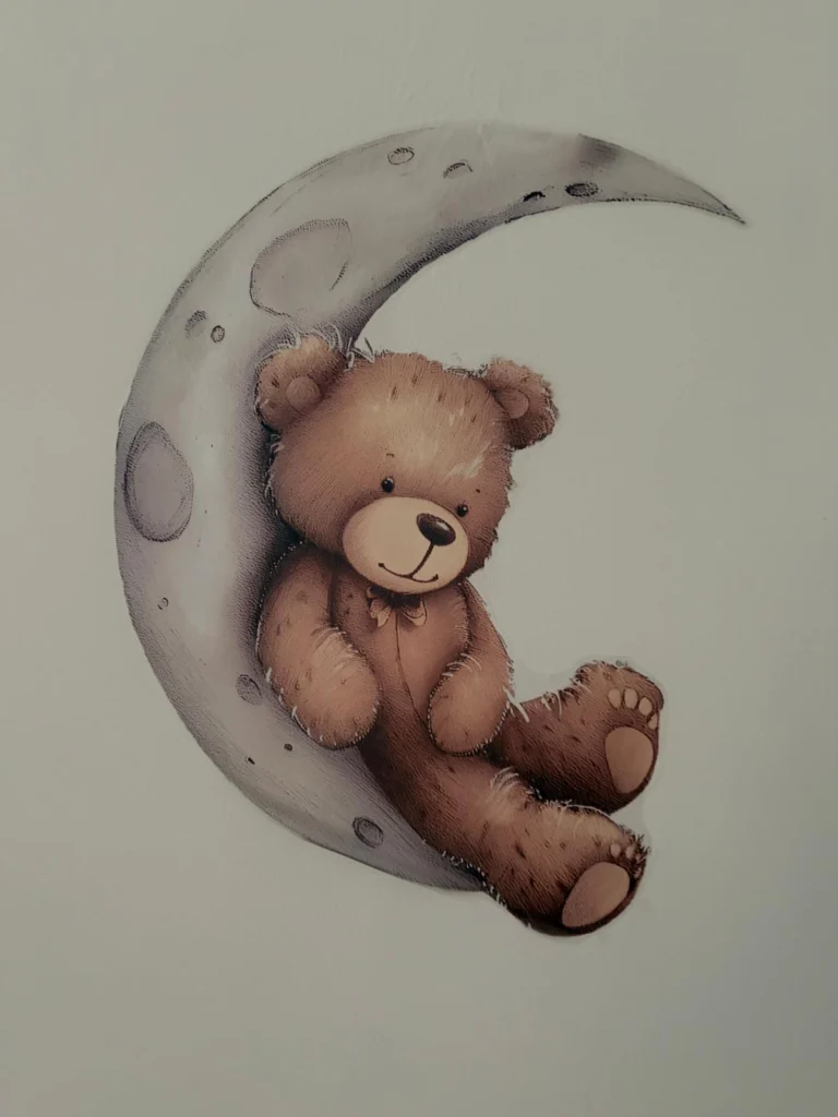 Wandbild: Bär auf dem Mond